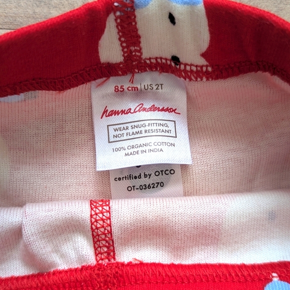 NWT! Hanna Andersson Snowmen on Red Long John Pajama Set - Size 2T - Picture 7 of 10